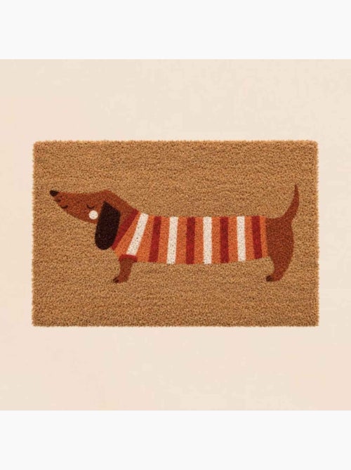 Paillasson imprimé teckel avec manteau 40x60cm - Kiabi Paillasson imprimé teckel avec manteau 40x60cm - Kiabi