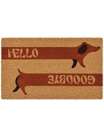 Paillasson imprimé teckel en fibres de coco 40x60cm
