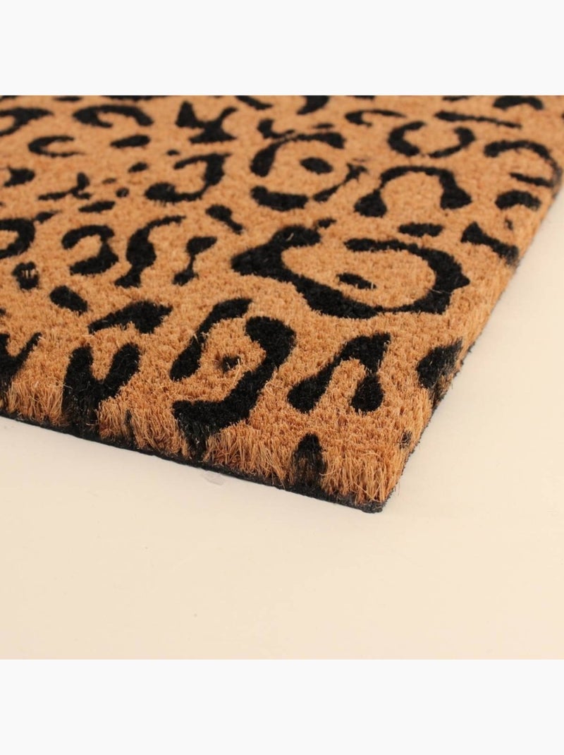 Paillasson léopard en fibre de coco 40x60cm Marron - Kiabi