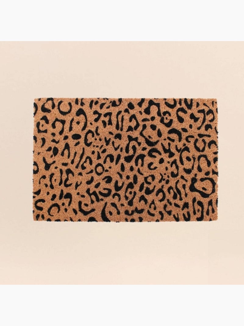 Paillasson léopard en fibre de coco 40x60cm Marron - Kiabi
