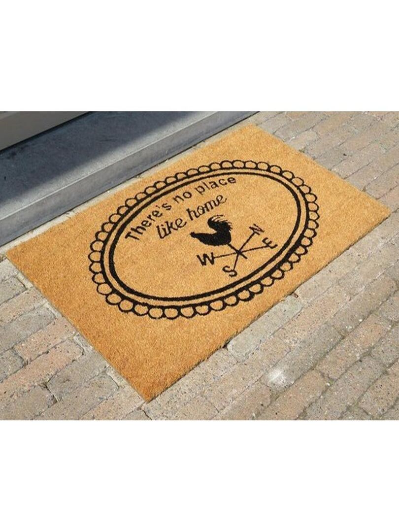 Paillasson Marron Motif "there Is No Place Like Home" Marron - Kiabi