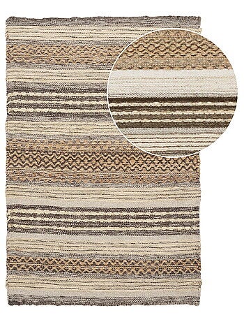 Paillasson Morena - Paillasson tissé main, nature/gris 60x90 cm