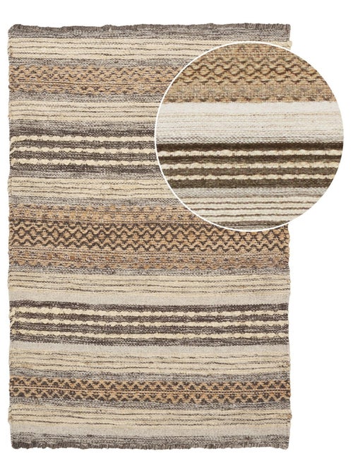 Paillasson Morena - Paillasson tissé main, nature/gris 60x90 cm - Kiabi