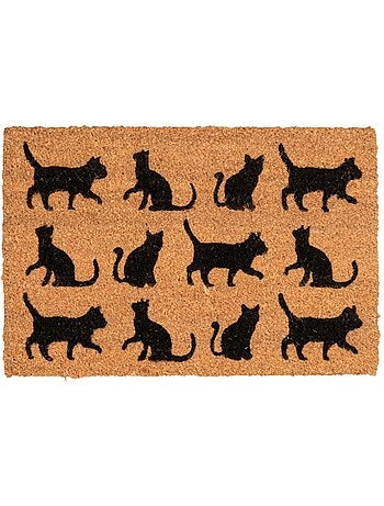 Paillasson motif animaux en relief, fibres naturelles tissées, catwalk