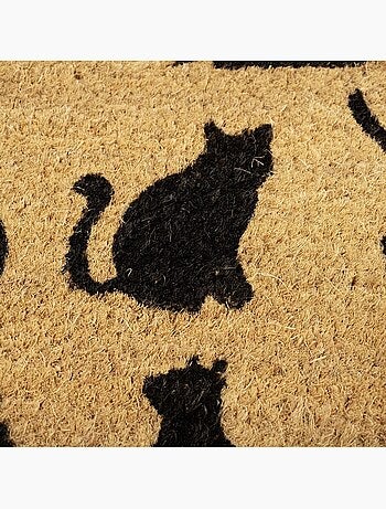 Paillasson motif animaux en relief, fibres naturelles tissées, catwalk