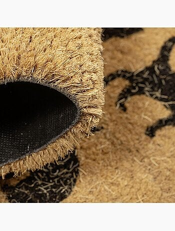 Paillasson motif animaux en relief, fibres naturelles tissées, catwalk