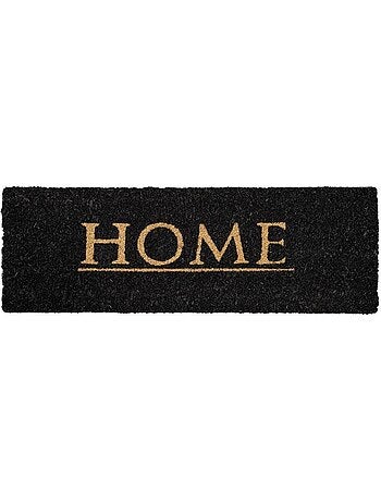 Paillasson motif texte graphique, tissé en relief, home 1