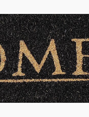 Paillasson motif texte graphique, tissé en relief, home 1