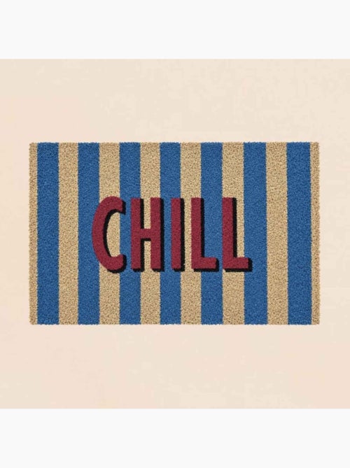Paillasson rayures bleues chill 40x60cm - Kiabi