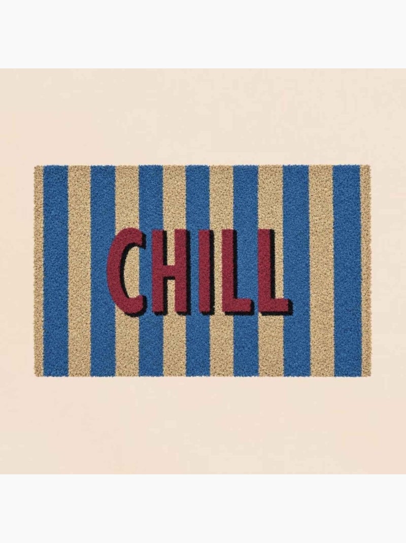 Paillasson rayures bleues chill 40x60cm Bleu - Kiabi