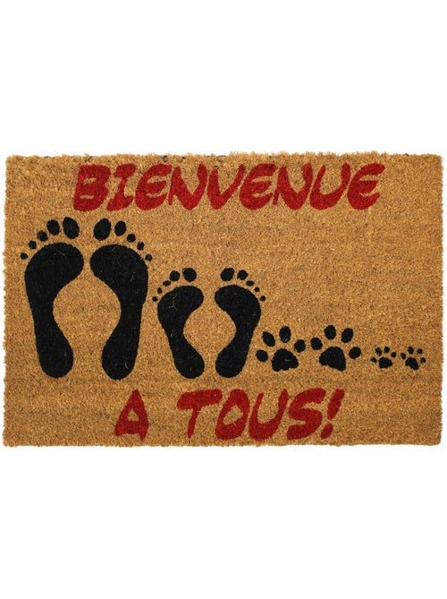Paillasson rectangle 40 x 60 cm coco imprime bienvenue - Kiabi Paillasson rectangle 40 x 60 cm coco imprime bienvenue - Kiabi