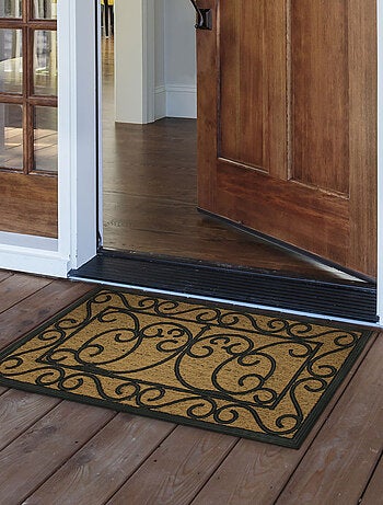 Paillasson rectangle en coco et caoutchouc