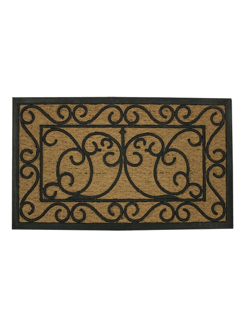 Paillasson rectangle en coco et caoutchouc - Kiabi