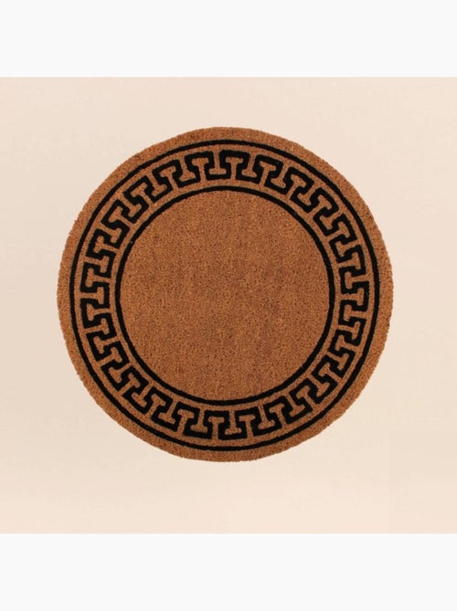 Paillasson rond coco contour imprimé fresque d60cm - Kiabi