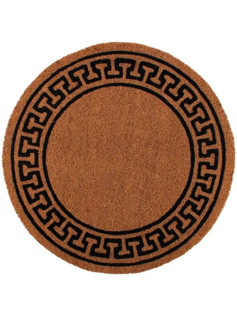 Paillasson rond coco contour imprimé fresque d60cm Marron - Kiabi