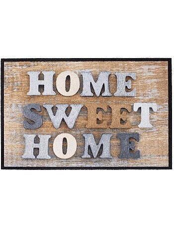 Paillasson SWEAT HOME Beige 40x60 Fait en Europe en polyamide doux et soyeux