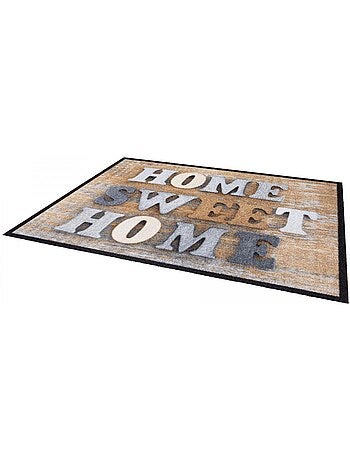 Paillasson SWEAT HOME Beige 40x60 Fait en Europe en polyamide doux et soyeux