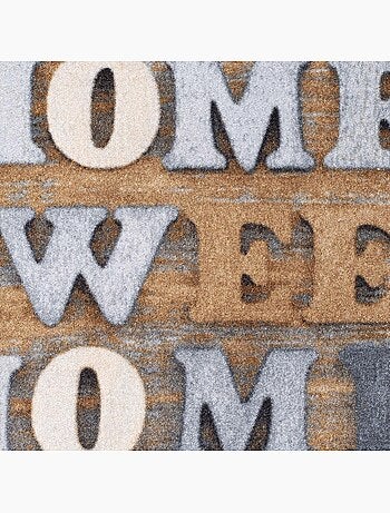 Paillasson SWEAT HOME Beige 40x60 Fait en Europe en polyamide doux et soyeux