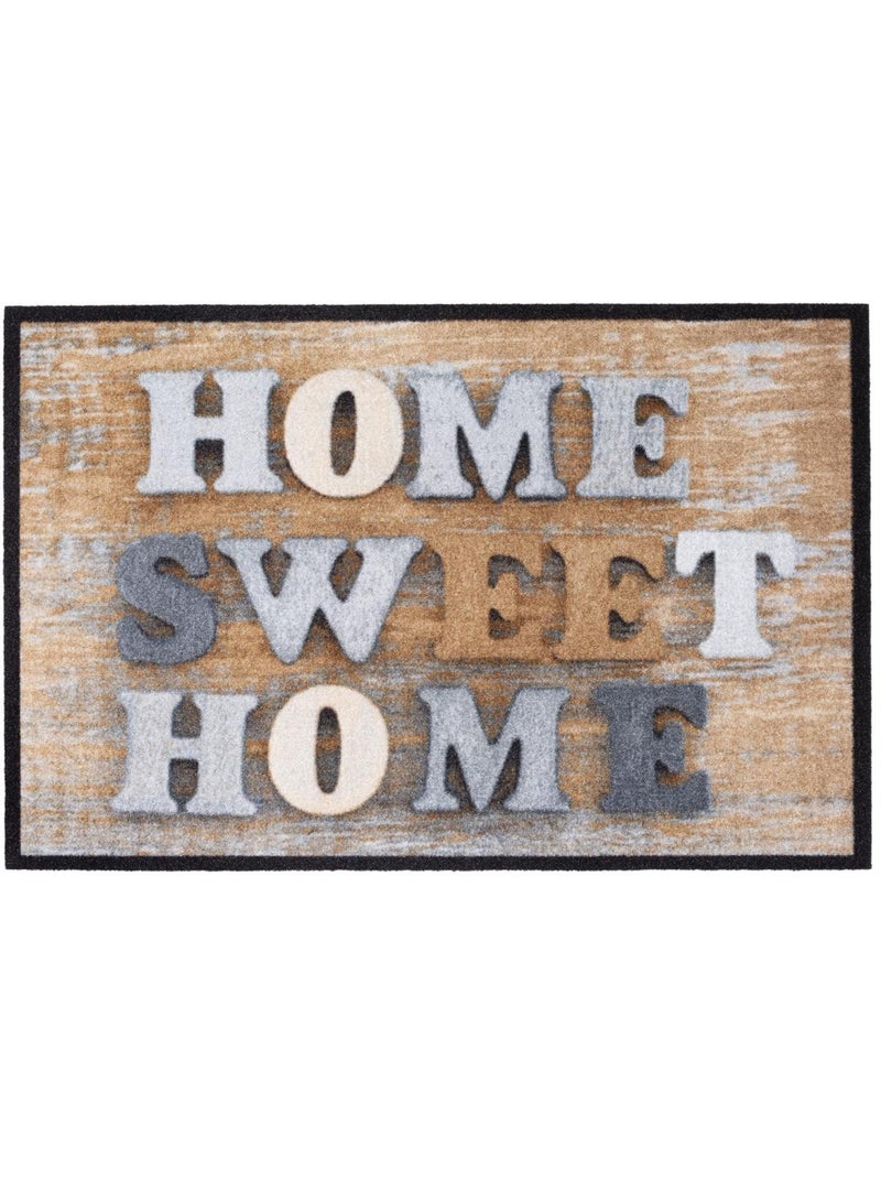 Paillasson SWEAT HOME Beige 40x60 Fait en Europe en polyamide doux et soyeux Beige - Kiabi