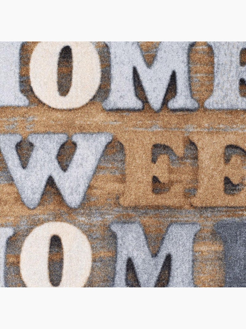 Paillasson SWEAT HOME Beige 40x60 Fait en Europe en polyamide doux et soyeux Beige - Kiabi