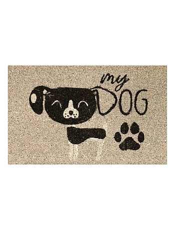 Paillasson tissé en coco motif animaux CHIEN