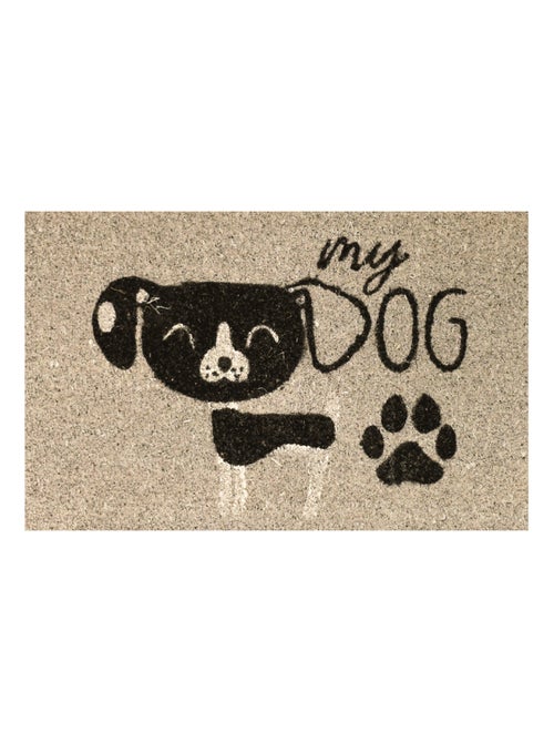 Paillasson tissé en coco motif animaux CHIEN - Kiabi
