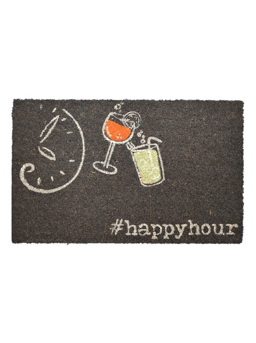 Paillasson tissé en coco motif fresque COCKTAIL - Kiabi