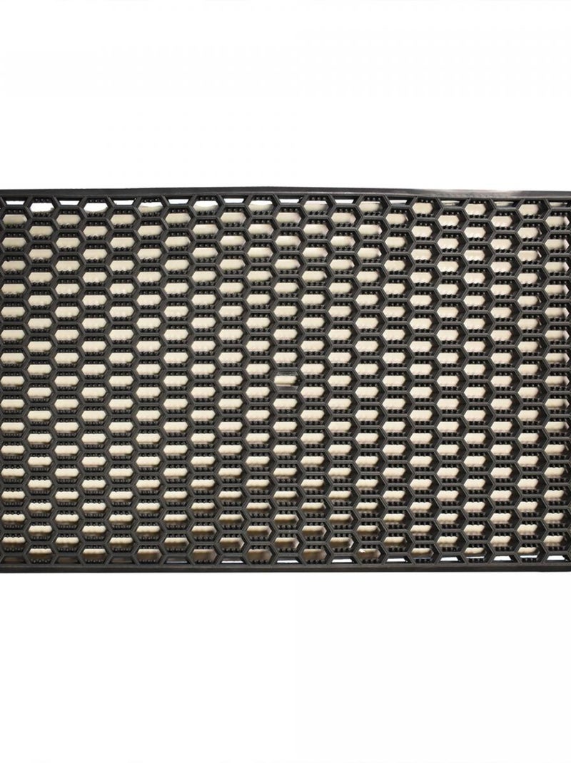 Paillasson tissé en pvc motif géométrique VINYLE Noir - Kiabi