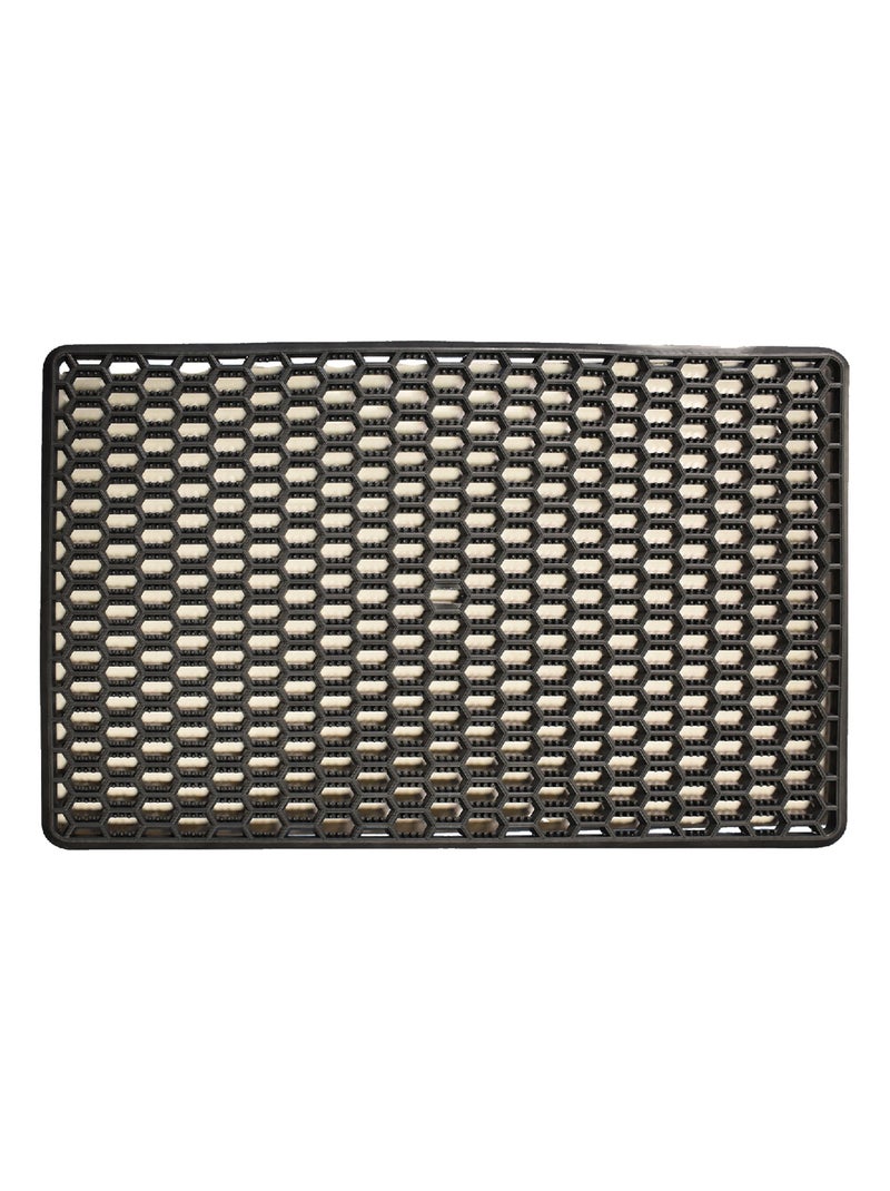 Paillasson tissé en pvc motif géométrique VINYLE Noir - Kiabi
