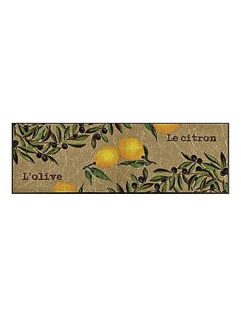 Paillasson tissé motif floral LE CITRON