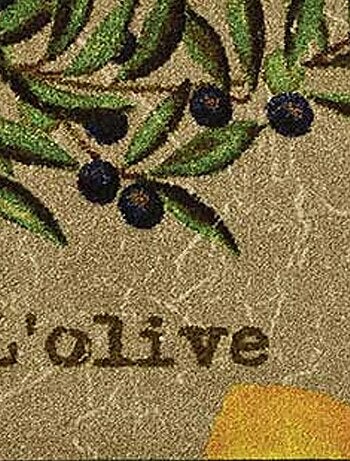 Paillasson tissé motif floral LE CITRON