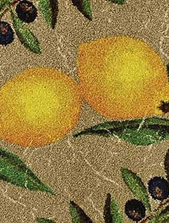 Paillasson tissé motif floral LE CITRON