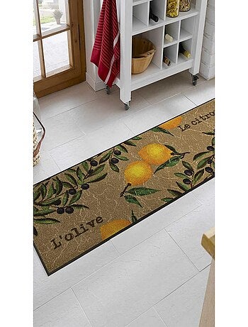Paillasson tissé motif floral LE CITRON