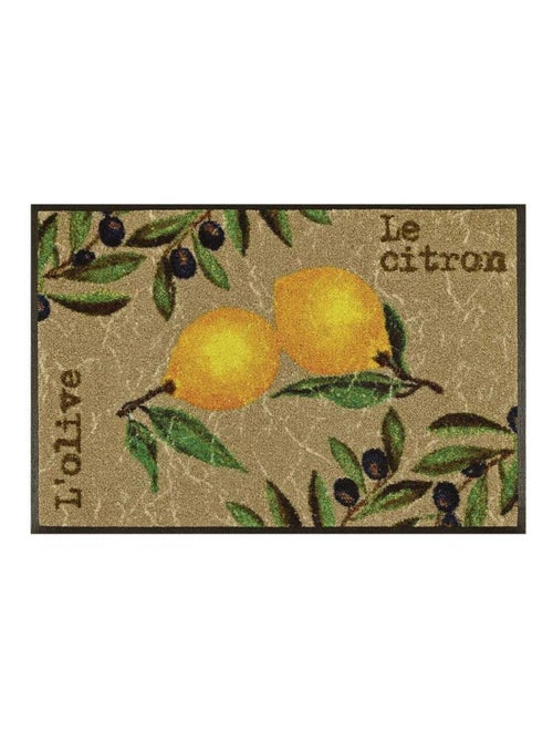 Paillasson tissé motif floral LE CITRON - Kiabi