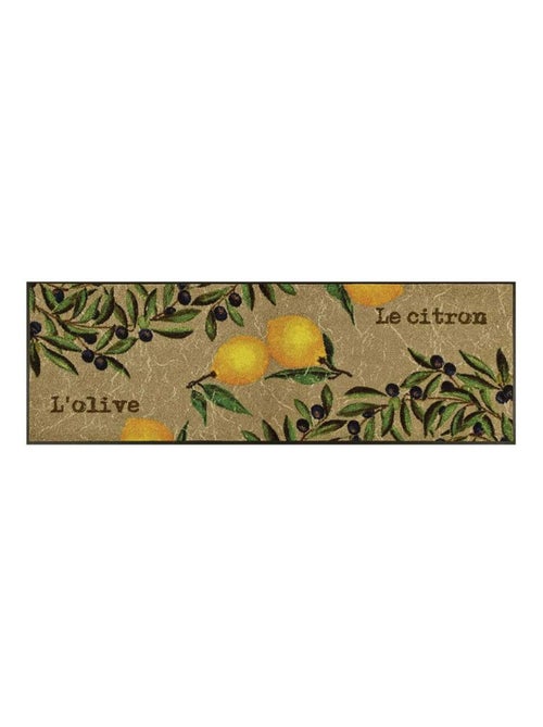 Paillasson tissé motif floral LEMON - Kiabi