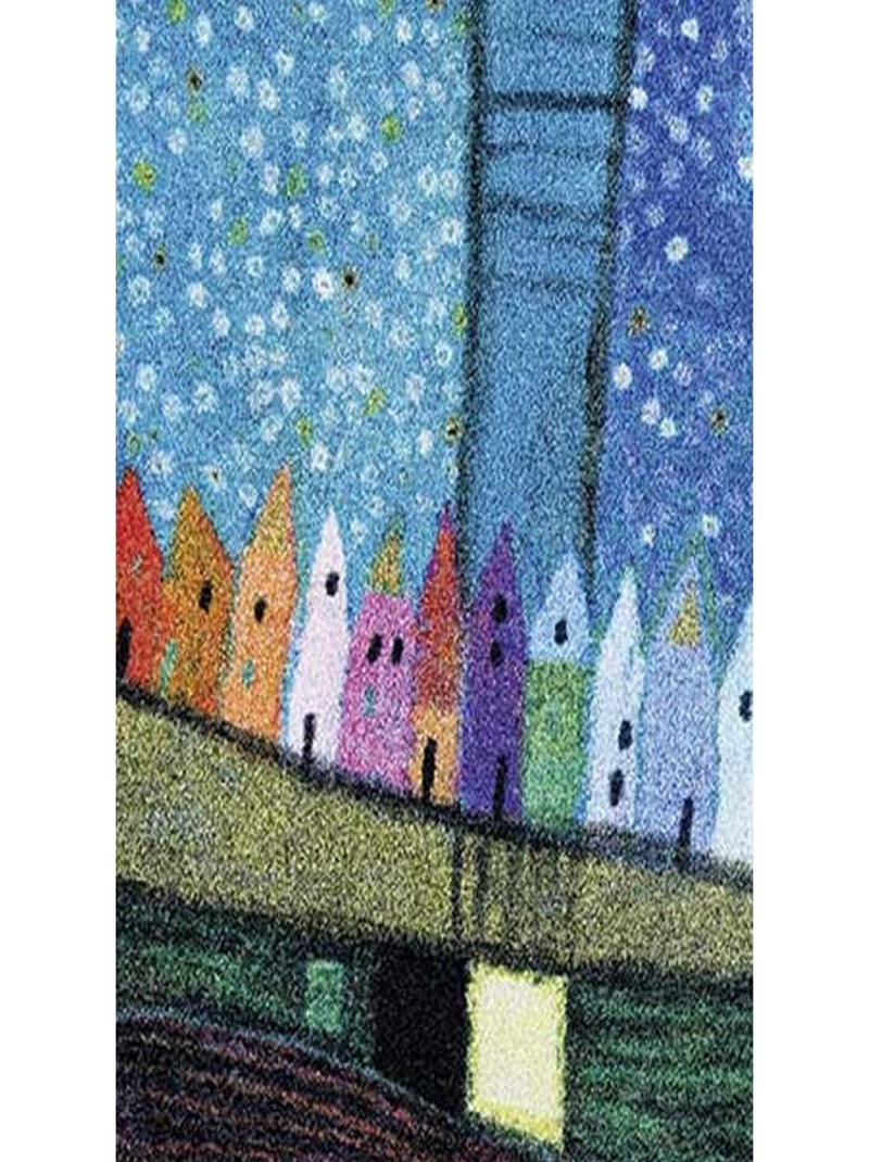 Paillasson tissé motif fresque STADIN Bleu - Kiabi