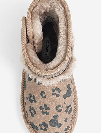 Paire de boots à scratchs motif léopard 'Mickey' 'Disney'