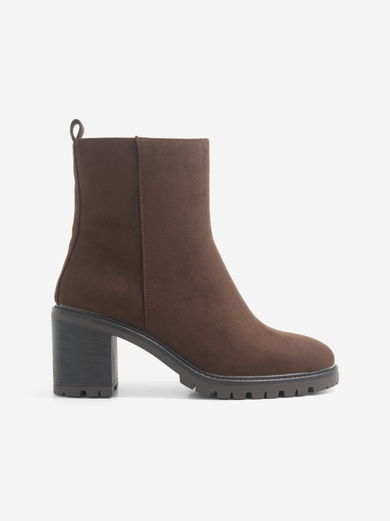 Paire de boots à talon Marron - Kiabi