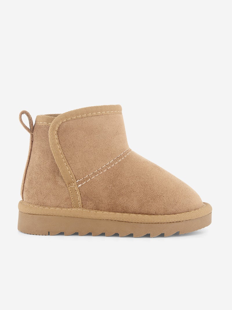 Paire de boots fourrées en suédine Marron - Kiabi