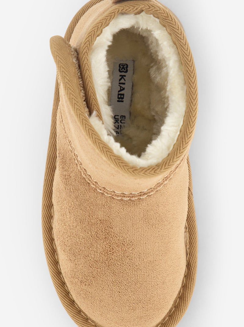 Paire de boots fourrées en suédine Marron - Kiabi