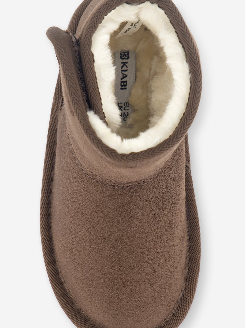 Paire de boots fourrées en suédine Marron - Kiabi