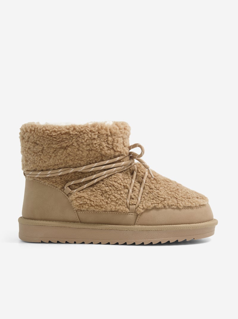 Paire de boots fourrées Marron - Kiabi