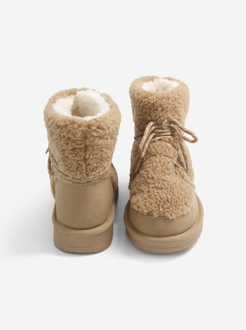 Paire de boots fourrées Marron - Kiabi
