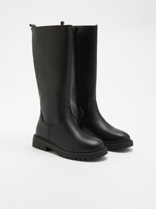 Paire de bottes montantes en simili - Kiabi