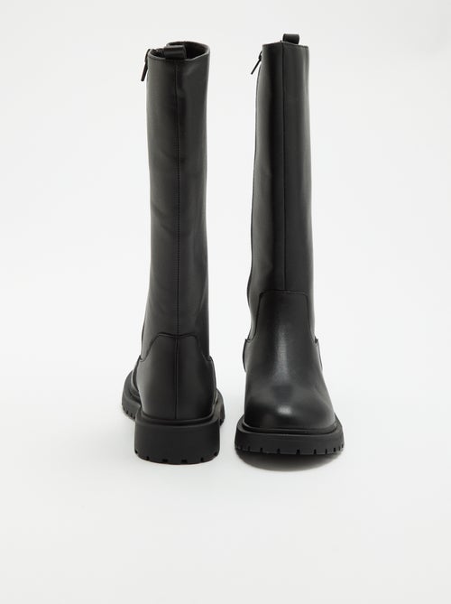 Paire de bottes montantes en simili - Kiabi