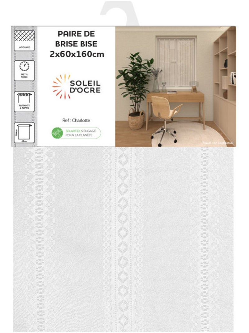 Paire de brise bise CHARLOTTE, par Soleil d'Ocre Blanc - Kiabi