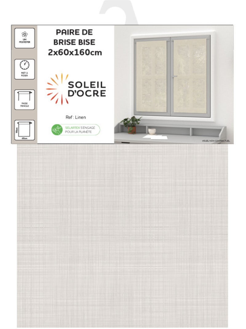 Paire de brise bise LINEN, par Soleil d'Ocre Beige - Kiabi