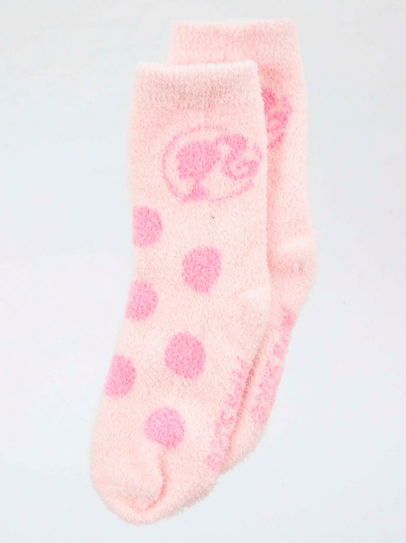 Paire de chaussette 'Barbie' en coton Rose clair - Kiabi