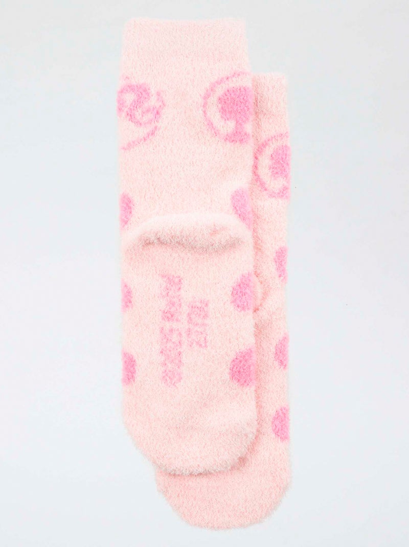 Paire de chaussette 'Barbie' en coton Rose clair - Kiabi