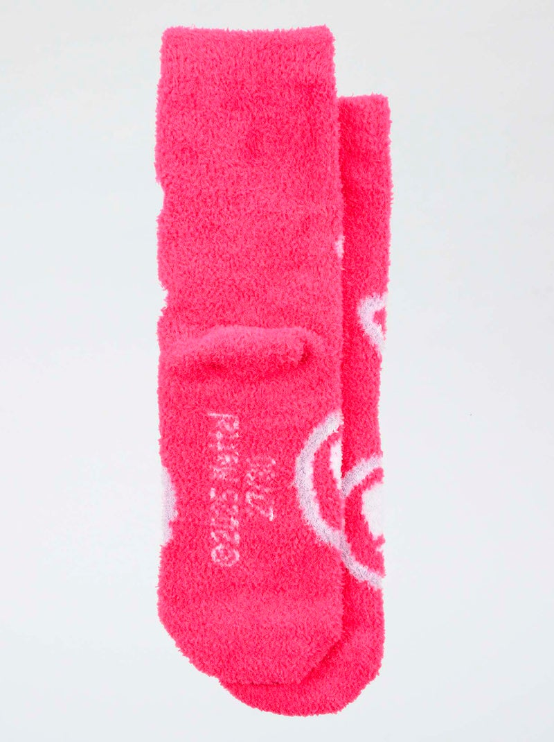 Paire de chaussette 'Barbie' en coton Rose fuchsia - Kiabi